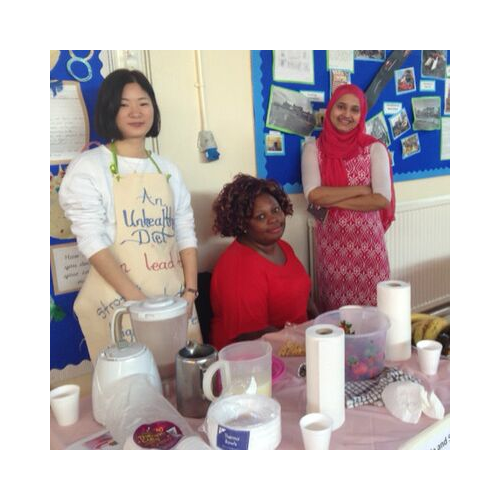 Parents at a health fair organised by our Bilingual Advisers at Baden Powell Primary School.