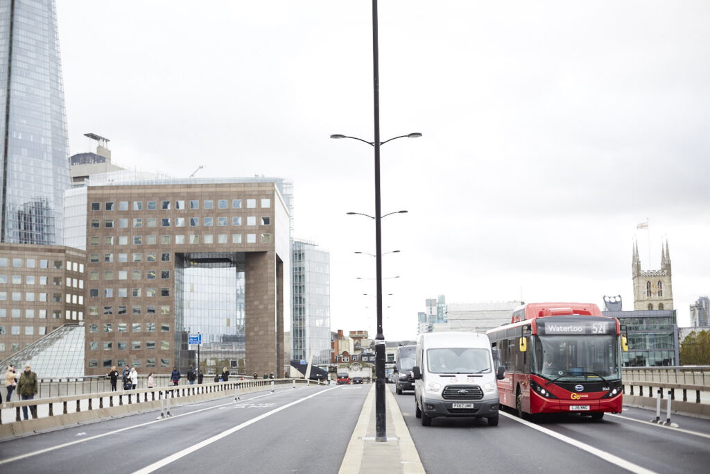 A view from London Bridge, heading towards Southwark.