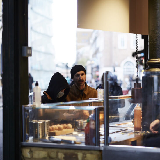 People interacting in Borough Market