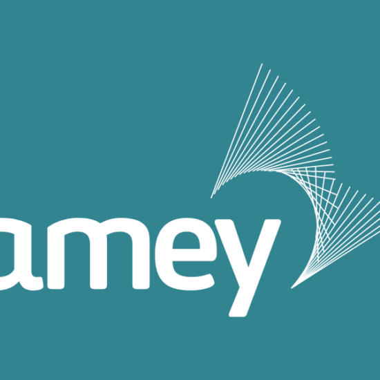 Amey logo on green background