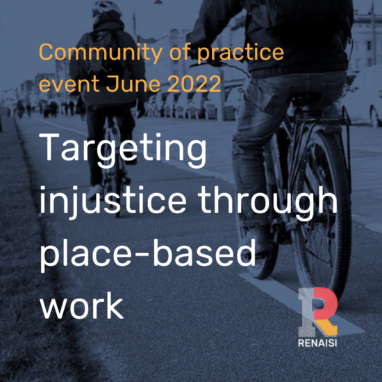 Community of practice event June 22. Targeting injustice through place-based work