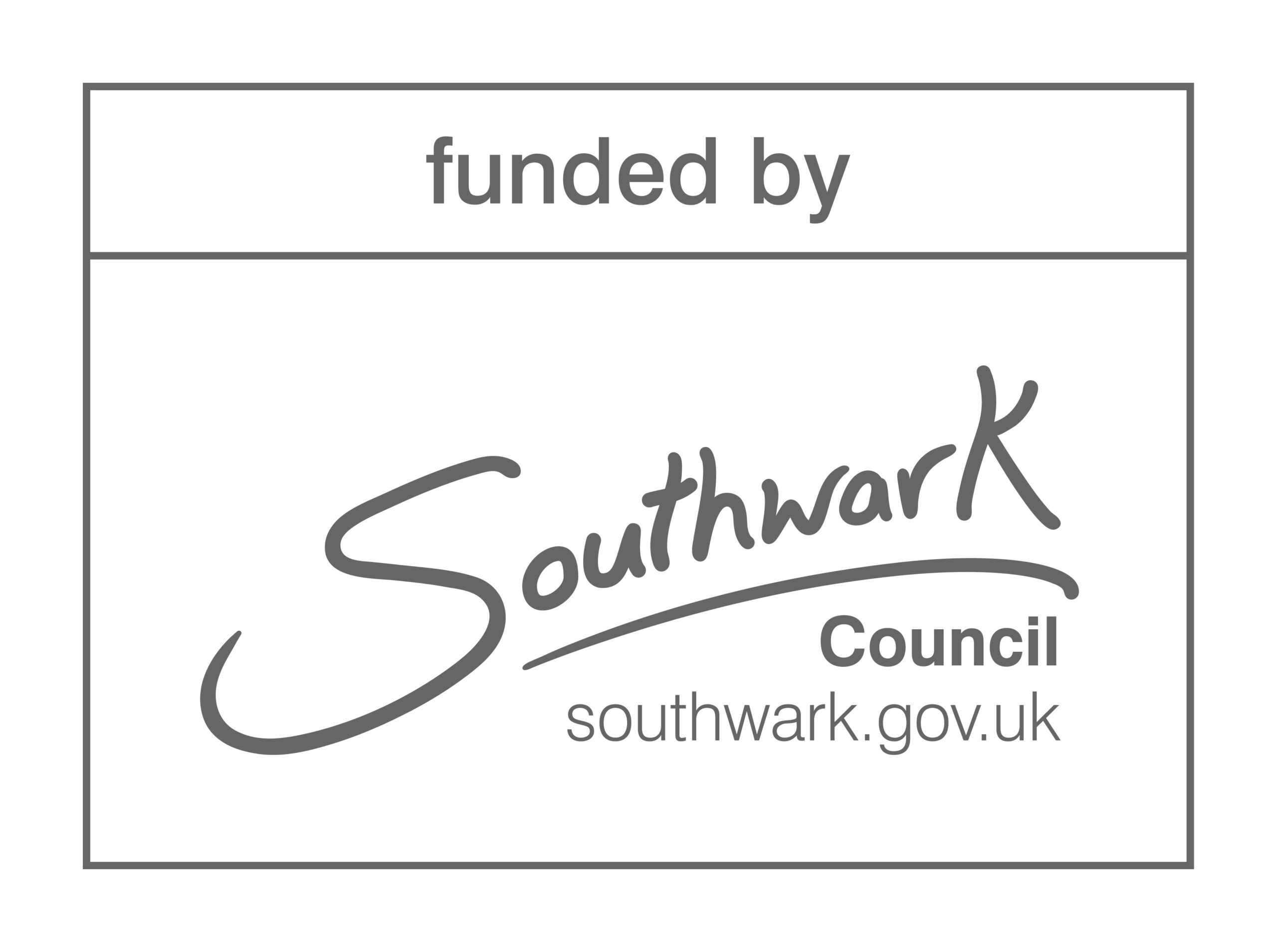 Funded by Southwark Council logo.